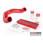FIAT 500 ABARTH / 500T Factory Air Filter Housing Upgrade Kit - Red Silicone - Deluxe Kit w/ BMC Filter (2015 - on model)